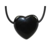 Pendentif Coeur Obsidienne Oeil Cleste - 25x25x10 mm - sans mtal