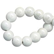 Perle de Porcelaine Blanche 6 mm (Par Lot de 5 Perles)