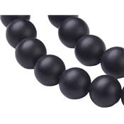 Agate Noire Perle Givrée percée de 6 mm (Lot de 10 perles)