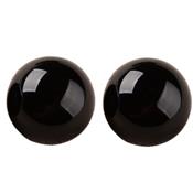 Perle ronde lisse en Agate Noire Non perce de 16 mm