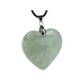 Pendentif Coeur en Jade de Chine (4 cm Blire Argente)