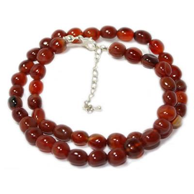 Collier Cornaline Rouge Naturelle - Pendentif Goutte D'Eau Avec Chaîne Or 18k - Bijou Pierre De Guérison Cadeau Femme