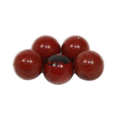 Perle ronde lisse en Jaspe Rouge Non Percée de 16 mm 