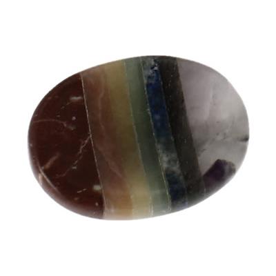 7 Chakras galet worry stone ou pierre pouce