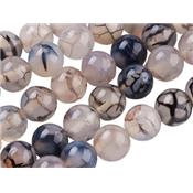 Agate Veine de Dragon Perle Ronde Lisse Percée 10 mm (Lot de 5 perles)