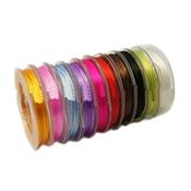 Lot de 10 Bobines de Fil de Fibre Elastique Multicolore - Diamètre 0,8 mm (10 mètres par bobine)