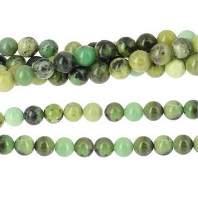 Chrysoprase Perle Ronde Lisse Percée 10 mm (Lot de 5 perles)