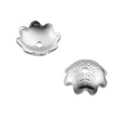 Coupelle Tulipe de 6 mm avec trou en Argent 925 (Lot de 2 coupelles)