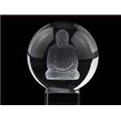 Boule Feng Shui en Cristal et Bouddha (8 cm) avec socle