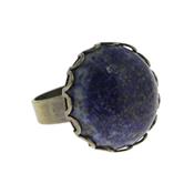 Bague en Lapis Lazuli Pierre Cabochon Rond 18 mm Romantic - Taille réglable