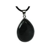 Pendentif en Obsidienne Oeil Céleste Goutte cerclée