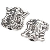 Perle Eléphant assis de style Tibétain en Métal (Par Lot de 2)