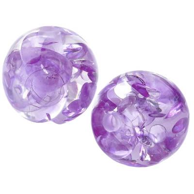 Perle en Résine Violette Lisse 6 mm (Par Lot de 5 Perles)