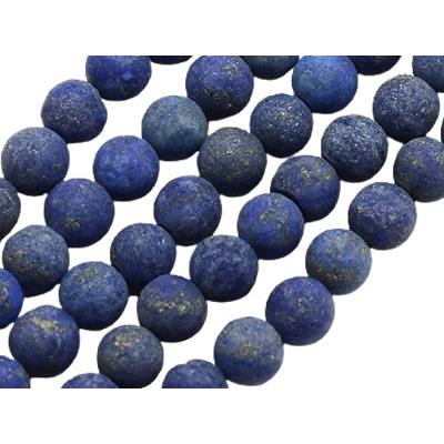Lapis-lazuli Perle Ronde Givrée Percée de 6 mm (Lot de 10 perles)
