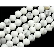 Howlite Blanche Perle Givrée Percée de 8 mm (Lot de 5 perles)