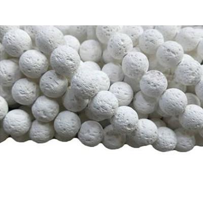 Pierre de Lave Blanche Perle Ronde Lisse Percée 4 mm (Lot de 20 perles)