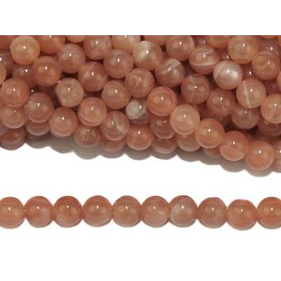 Pierre de Soleil Perle Ronde Lisse Percée 8 mm (Lot de 10 perles)