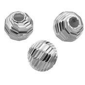 Perle Ronde Facettée Seventies 6 mm en Argent 925 (Lot de 5 perles)