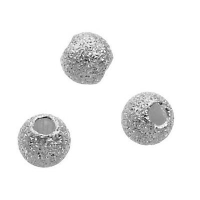 Perle Ronde style diamant 3 mm en Argent 925 (Lot de 5 perles)