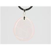 Pendentif de Quartz Rose pierre plate