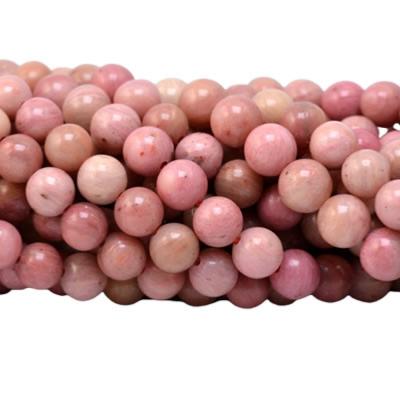 Rhodonite Rose Perle Ronde Lisse Percée 6 mm (Lot de 20 perles)