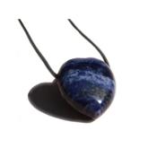 Pendentif Coeur Sodalite - 25x25x10 mm - sans mtal