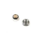 Perle Ronde avec Rainures 3 mm en Argent 925 (Lot de 5 perles)