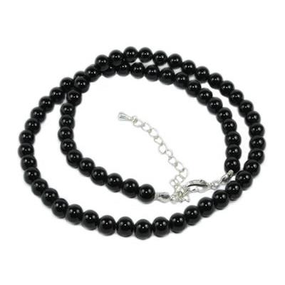 Collier Tourmaline Noire en Pierre Boule de 6 mm