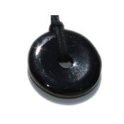 Tourmaline Noire Pendentif Pi Chinois de 3 cm