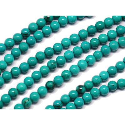 Turquoise Perle Ronde Lisse Percée 8 mm (Lot de 10 perles)