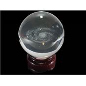 Boule Feng Shui en Cristal et Galaxie (6 cm) avec socle