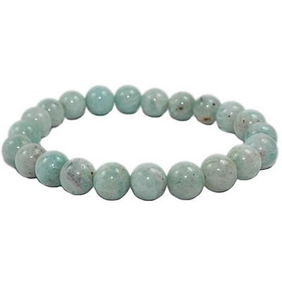 Bracelet Amazonite du Brésil en Pierre Boule de 8 mm