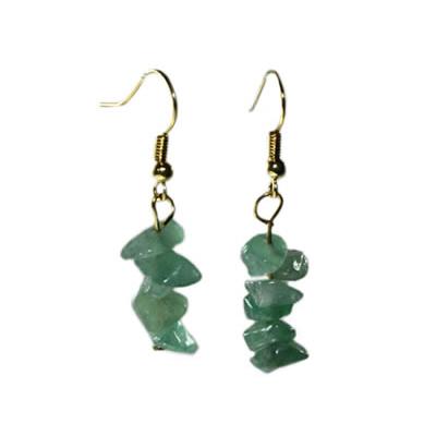 Boucles d'Oreilles en Aventurine Verte style Baroque