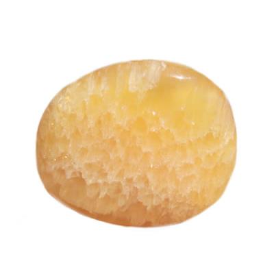 Calcite Orange galet pierre plate (3 à 4 cm)