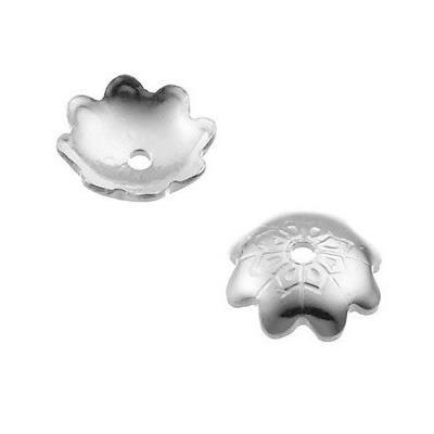Coupelle Tulipe de 6 mm avec trou en Argent 925 (Lot de 2 coupelles)