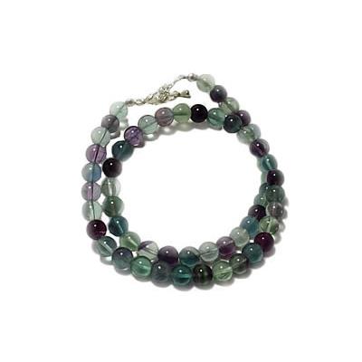 Collier Fluorine Multicolore en Pierre Boule de 6 mm