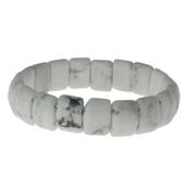 Bracelet Howlite Blanche en Pierre Plaquette de 10x15 mm