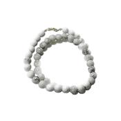 Collier Howlite Blanche en Pierre Boule de 6 mm