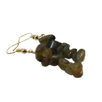 Boucles d'Oreilles en Labradorite style Baroque