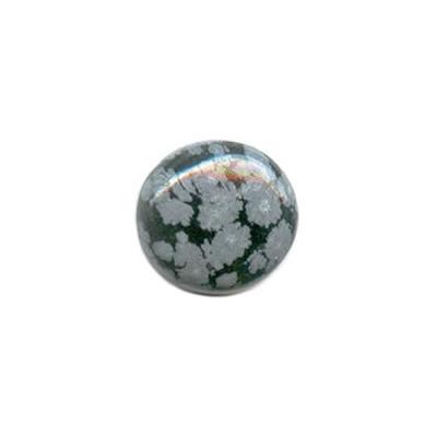 Cabochon rond 8 mm en Obsidienne Neige pierre gemme