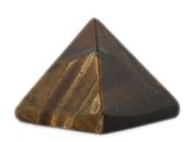 Lithothérapie Duo Pyramides Oeil de Tigre (5 cm) et Cristal (3,5 cm)