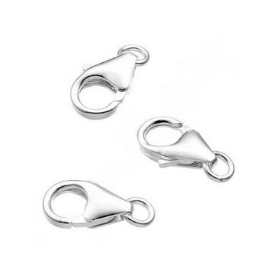 Fermoir Mousqueton Poire 8x5 mm environ et Anneau ouvert en Argent 925