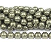 Pyrite Perle Ronde Lisse Percée 6 mm (Lot de 20 perles)