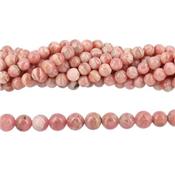 Rhodochrosite Perle Ronde Lisse Percée 8 mm (Lot de 10 perles)