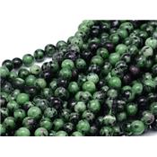 Rubis sur Zoïsite Perle Ronde Lisse Percée 4 mm (Lot de 20 perles)