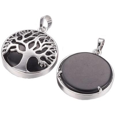 Pendentif Arbre de Vie Agate Noire