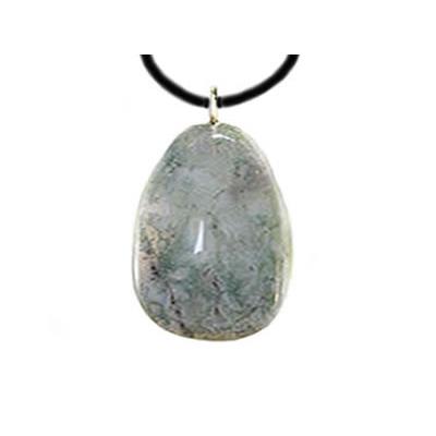 Pendentif d'Agate Mousse pierre plate