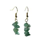 Boucles d'Oreilles en Aventurine Verte style Baroque