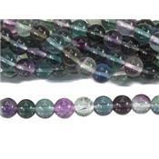 Fluorine Multicolore Perle Ronde Lisse Percée 4 mm (Lot de 20 perles)