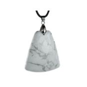 Pendentif d'Howlite Blanche pierre plate Trapezoid